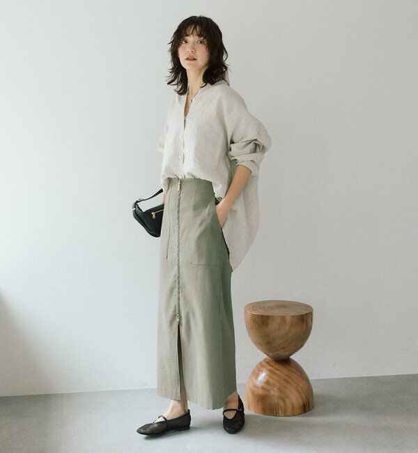  「【ウオッシャブル/多機能】フロントZIPタイトスカート」|スカート|