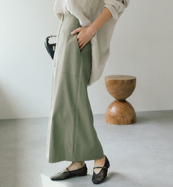  「【ウオッシャブル/多機能】フロントZIPタイトスカート」|スカート|