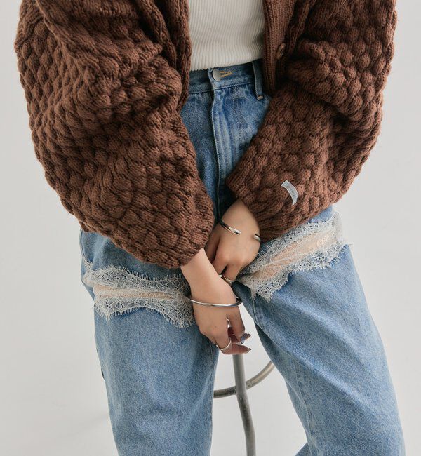  「レース切替デニム」|デニム|