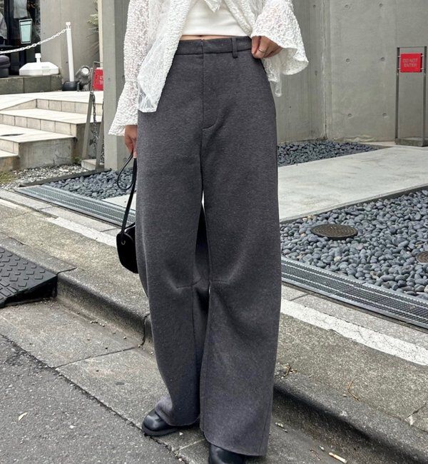  「【年間総売上1位！】裏起毛カーブスウェットパンツ」|チノ|チャコールグレー
