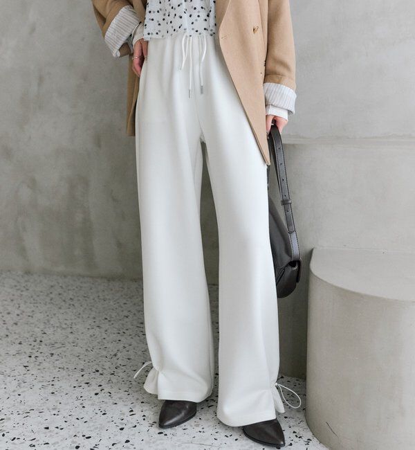  「裾ドロストスウェットパンツ」|チノ|