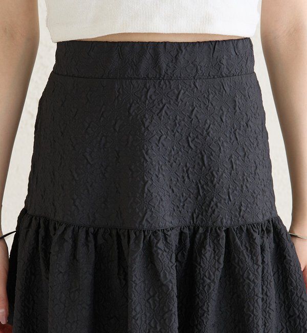  「エンボスギャザースカート」|スカート|