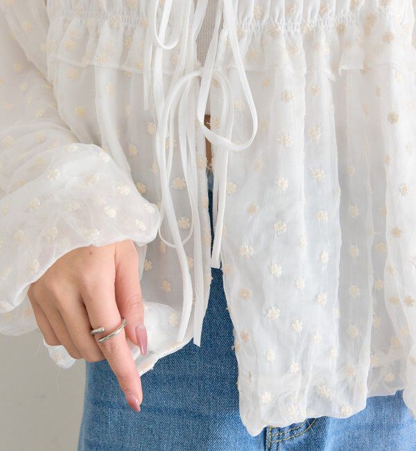  「ドットフラワーバルーンブラウス」|シャツ・ブラウス|