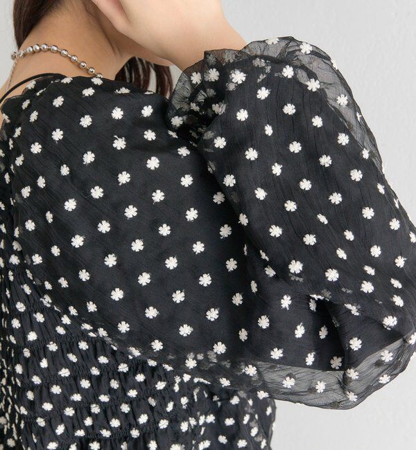  「ドットフラワーバルーンブラウス」|シャツ・ブラウス|
