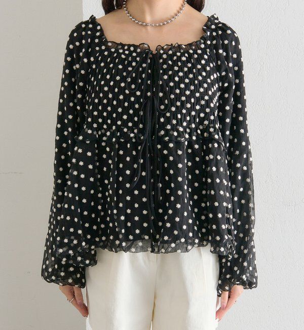  「ドットフラワーバルーンブラウス」|シャツ・ブラウス|