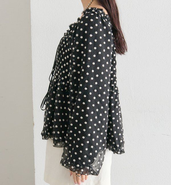  「ドットフラワーバルーンブラウス」|シャツ・ブラウス|