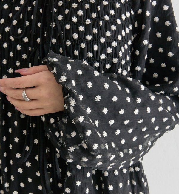  「ドットフラワーバルーンブラウス」|シャツ・ブラウス|