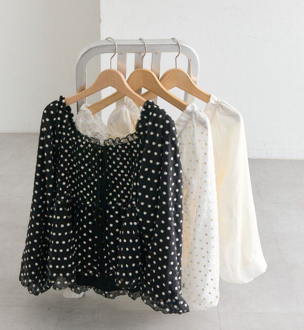  「ドットフラワーバルーンブラウス」|シャツ・ブラウス|