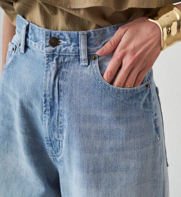  「ハイウエストダメージデニムパンツ」|デニム|