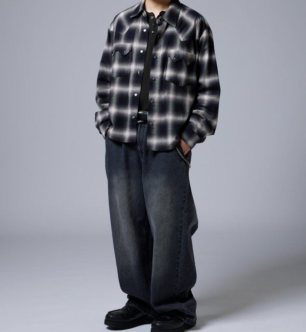  「【Sourcream】ウエスタンオンブレチェックシャツ」|シャツ・ブラウス|