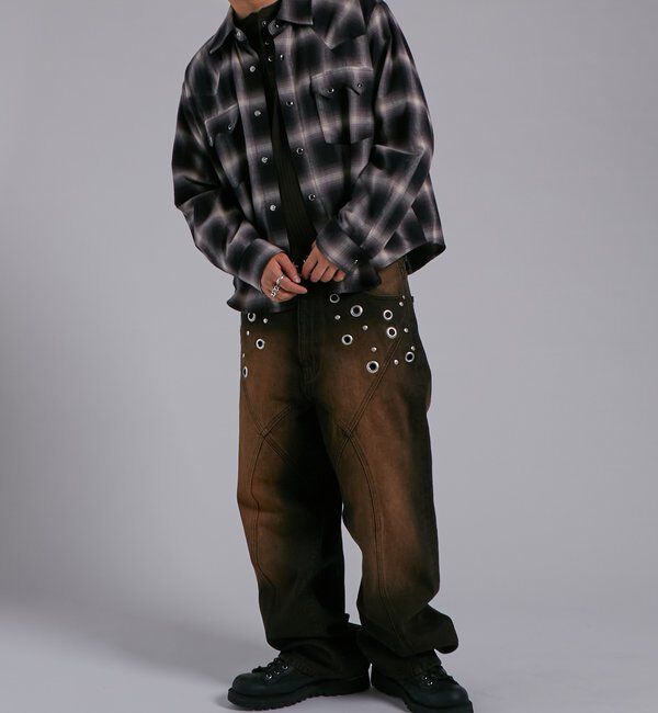  「【Sourcream】ウエスタンオンブレチェックシャツ」|シャツ・ブラウス|