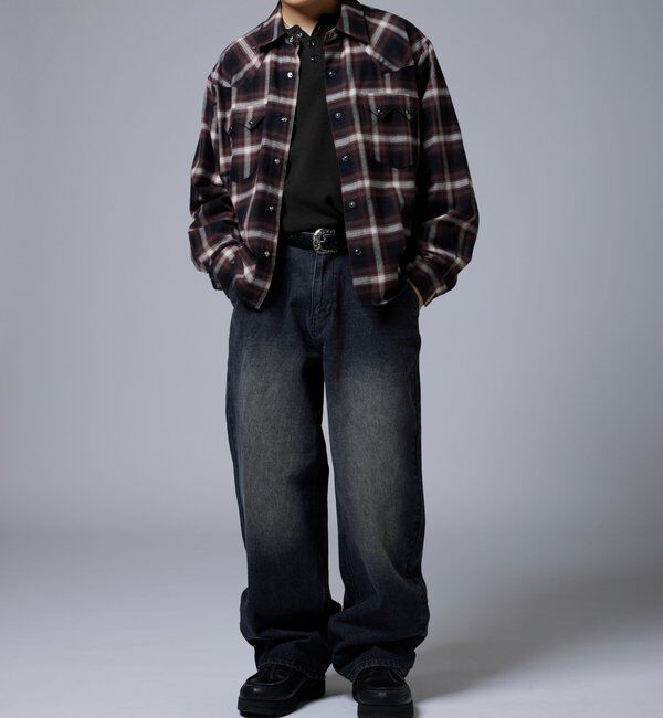  「【Sourcream】ウエスタンオンブレチェックシャツ」|シャツ・ブラウス|
