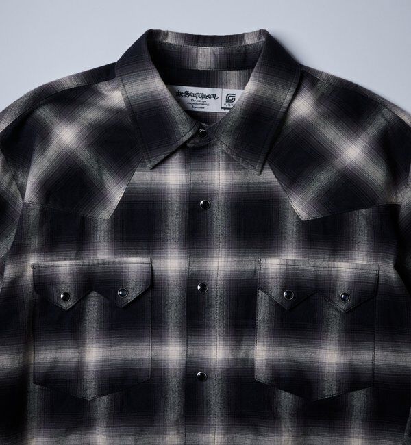  「【Sourcream】ウエスタンオンブレチェックシャツ」|シャツ・ブラウス|