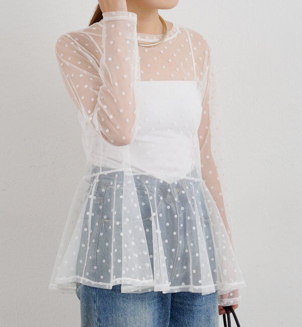  「ドットチュールブラウス」|シャツ・ブラウス|