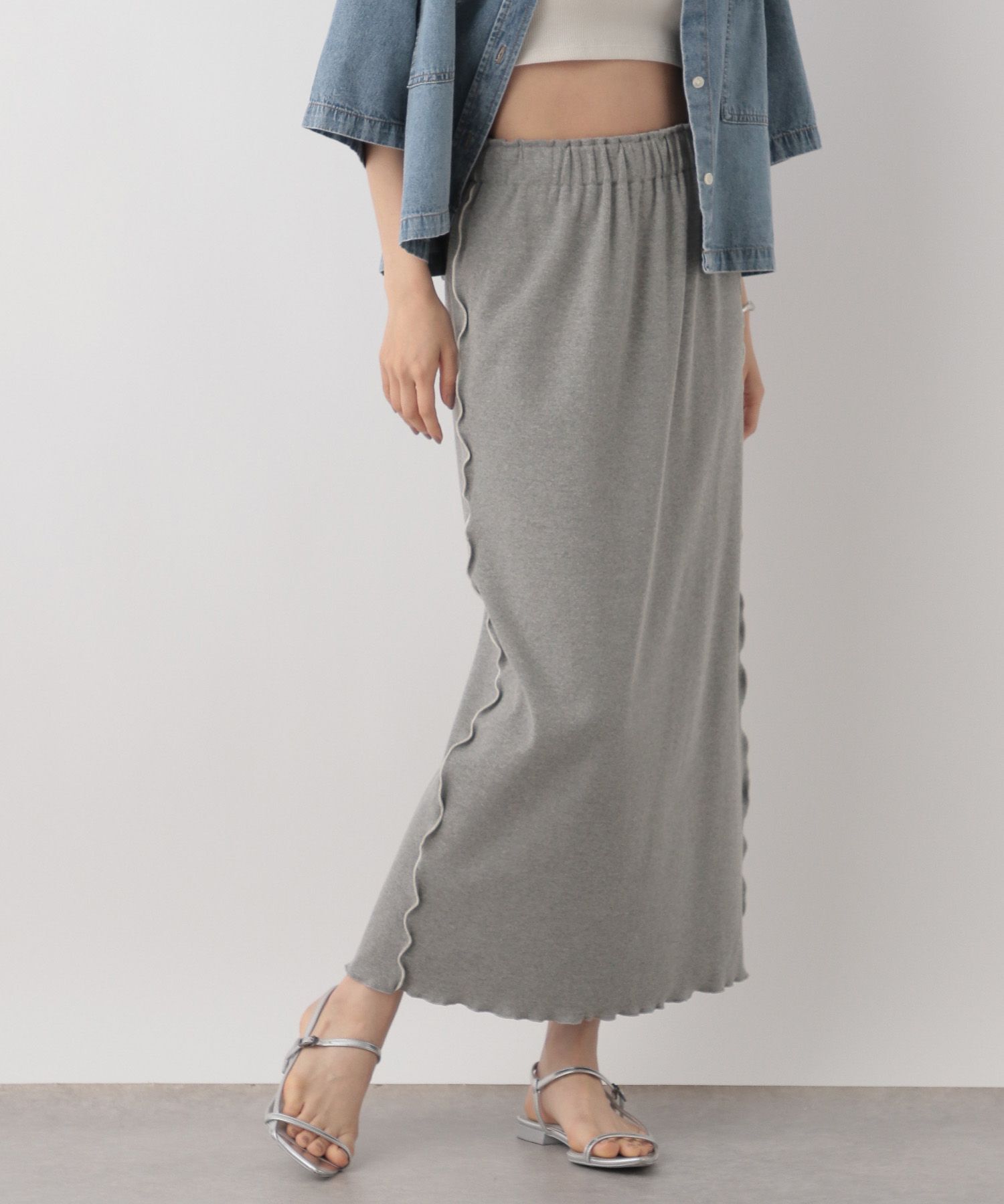 LOWRYS FARM「カットメロータイトスカート」|スカート|GRY5