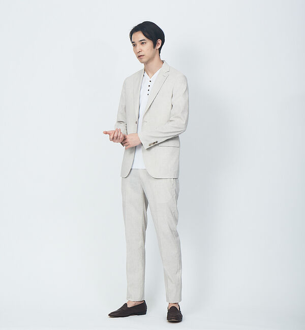 ABAHOUSE「【FLEX】DotAir サッカーツイルプリント ジャケット(セットアップ対応)」|テーラードジャケット|