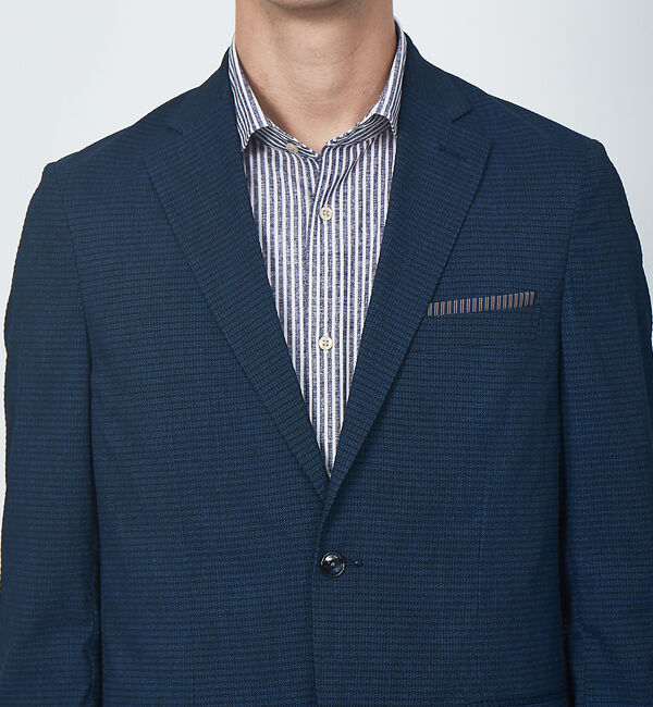 ABAHOUSE「【FLEX】DotAir サッカーツイルプリント ジャケット(セットアップ対応)」|テーラードジャケット|