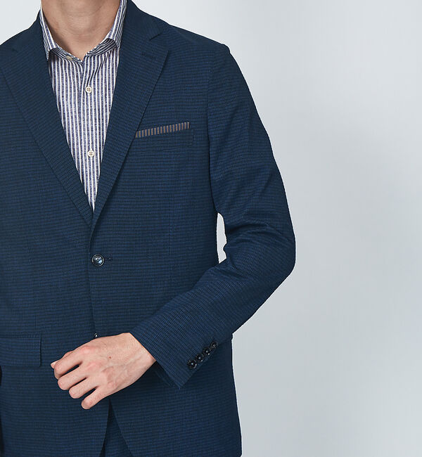 ABAHOUSE「【FLEX】DotAir サッカーツイルプリント ジャケット(セットアップ対応)」|テーラードジャケット|