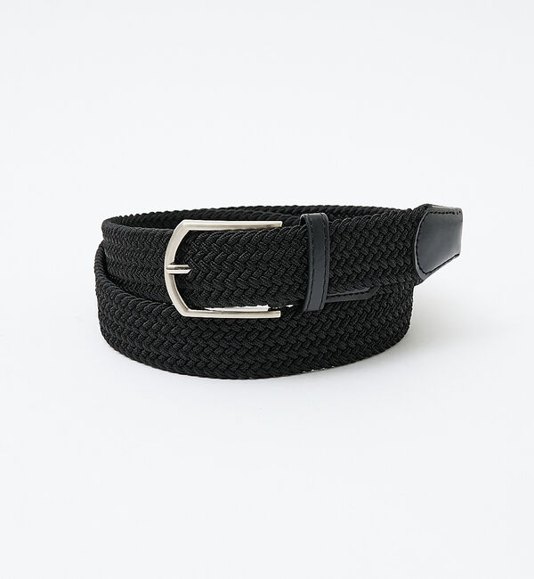 ABAHOUSE「【伸縮 / フリーサイズ】ゴムメッシュ ストレッチ ベルト」|ベルト|ブラック