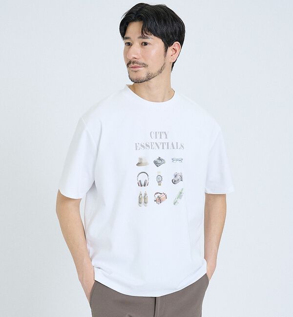 ABAHOUSE「【ESSENTIALS】 半袖Tシャツ」|Tシャツ・カットソー|イエロー