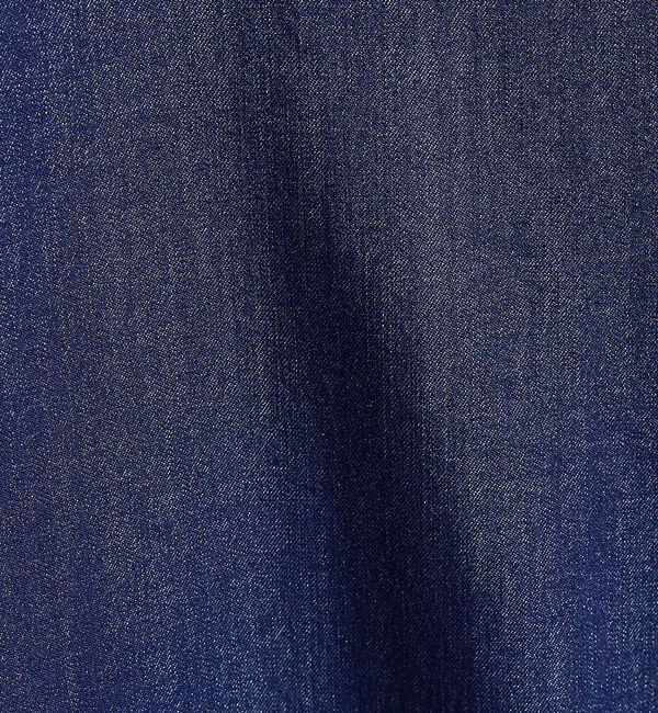 ABAHOUSE「デニムライク シャンブレー カラーレスシャツ / バンドカラーシャツ / 変形襟」|シャツ・ブラウス|