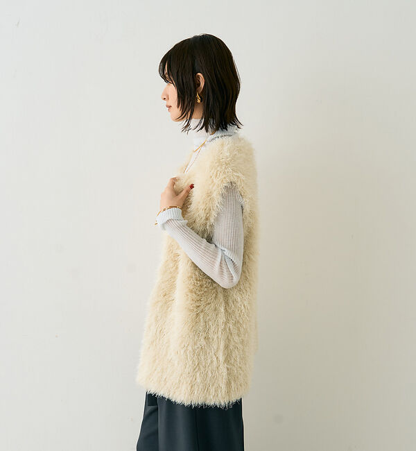 Rouge vif「フェザーニットジレベスト」|ニット・セーター|