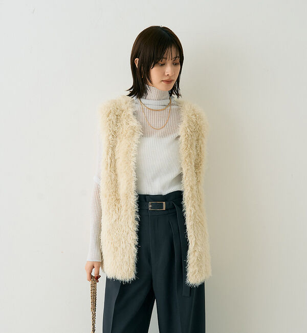 Rouge vif「フェザーニットジレベスト」|ニット・セーター|