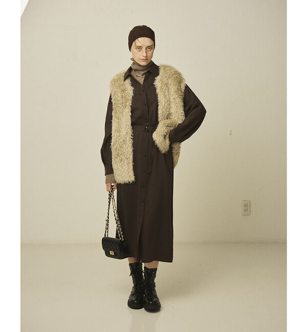 Rouge vif「フェザーニットジレベスト」|ニット・セーター|