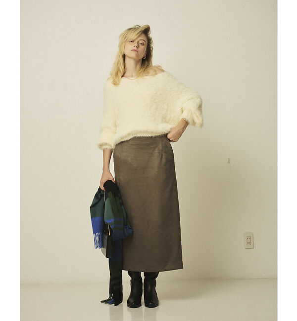 Rouge vif「フェイクスウェードストレッチタイトスカート/ナロースカート」|スカート|