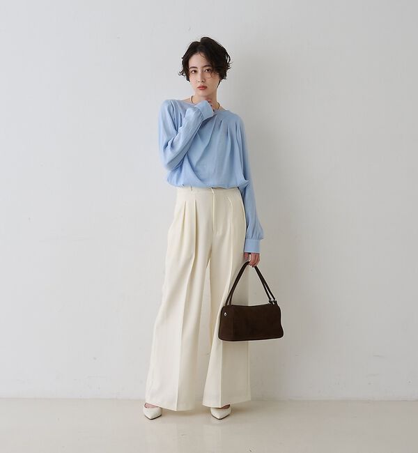 Rouge vif「【一部店舗限定】ドレープサテンブラウス」|シャツ・ブラウス|