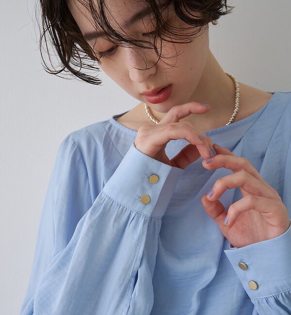 Rouge vif「【一部店舗限定】ドレープサテンブラウス」|シャツ・ブラウス|