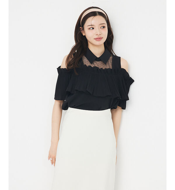 SELFIST「ショルダーオープンプリーツブラウス【予約】」|シャツ・ブラウス|