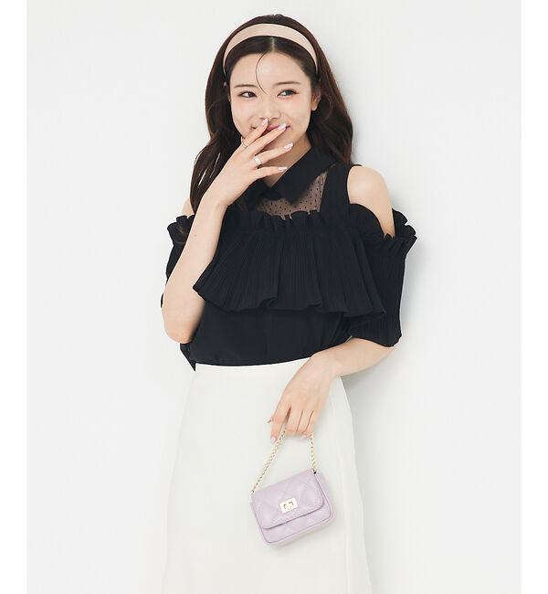 SELFIST「ショルダーオープンプリーツブラウス【予約】」|シャツ・ブラウス|