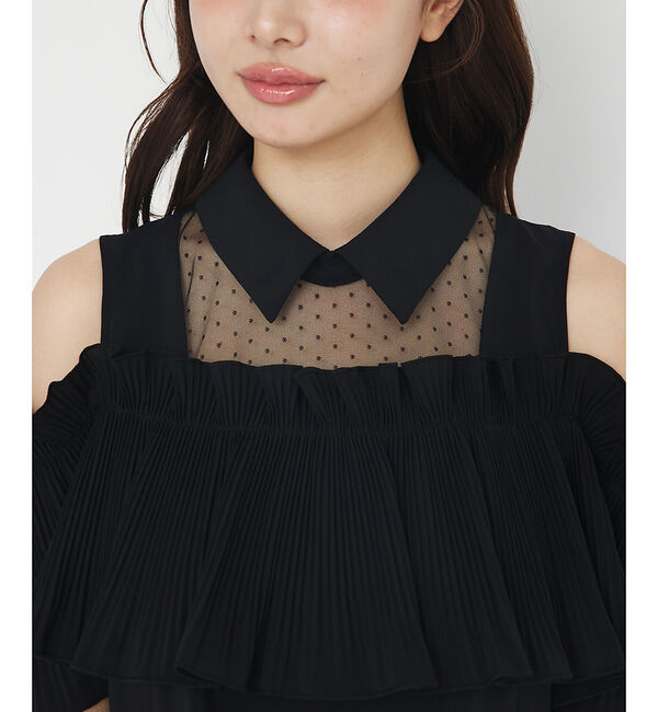 SELFIST「ショルダーオープンプリーツブラウス【予約】」|シャツ・ブラウス|