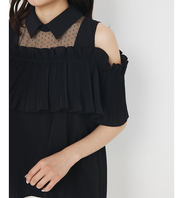 SELFIST「ショルダーオープンプリーツブラウス【予約】」|シャツ・ブラウス|