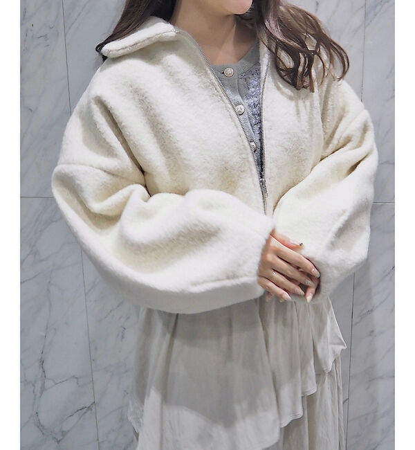 SELFIST「ボリューム袖シープボアジャケット」|ブルゾン・スタジャン|