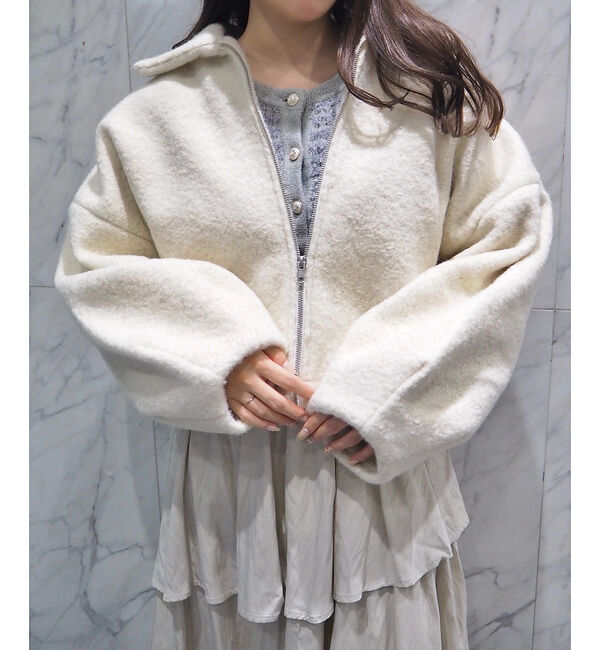 SELFIST「ボリューム袖シープボアジャケット」|ブルゾン・スタジャン|