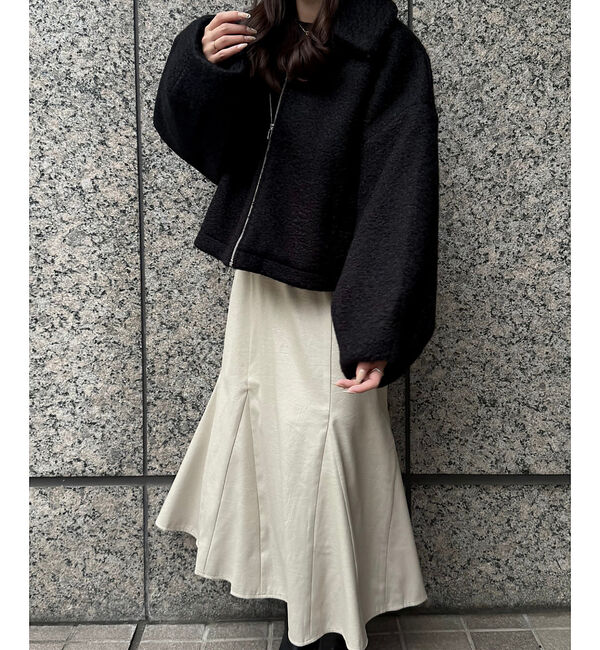 SELFIST「ボリューム袖シープボアジャケット」|ブルゾン・スタジャン|