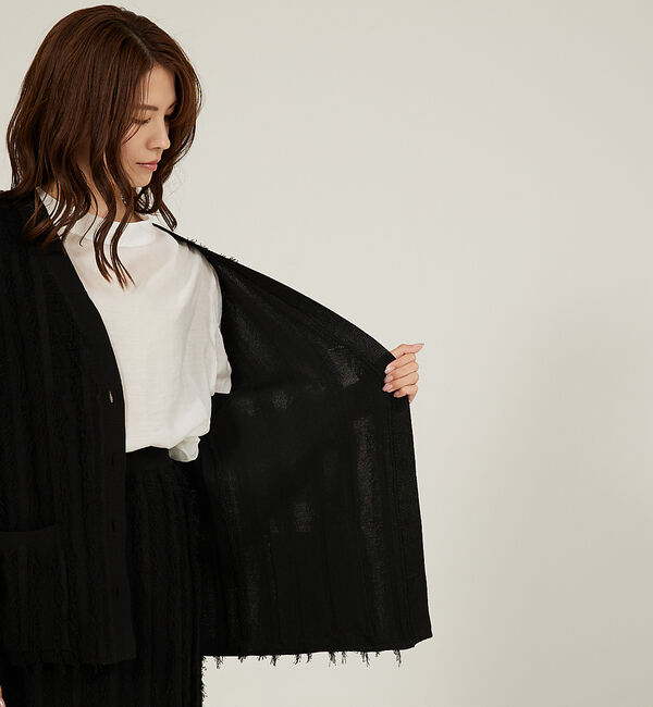 abahouse mavie「【セットアップ対応】フリンジニットジレ/ベスト」|ベスト・ジレ|