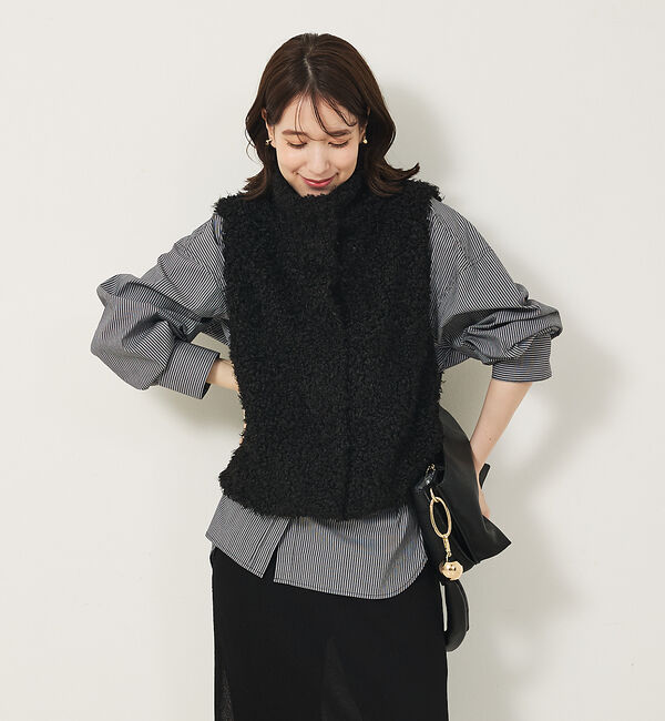 abahouse mavie「ファーショートベスト」|ベスト・ジレ|