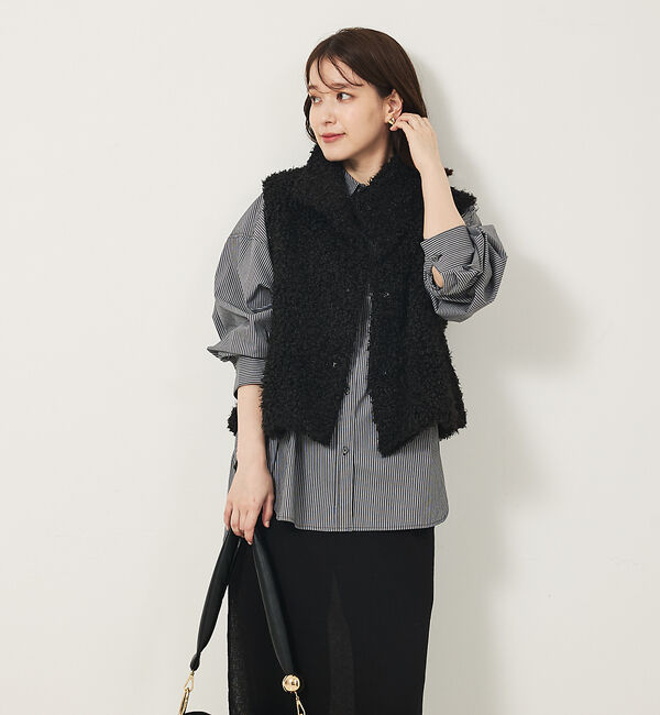 abahouse mavie「ファーショートベスト」|ベスト・ジレ|