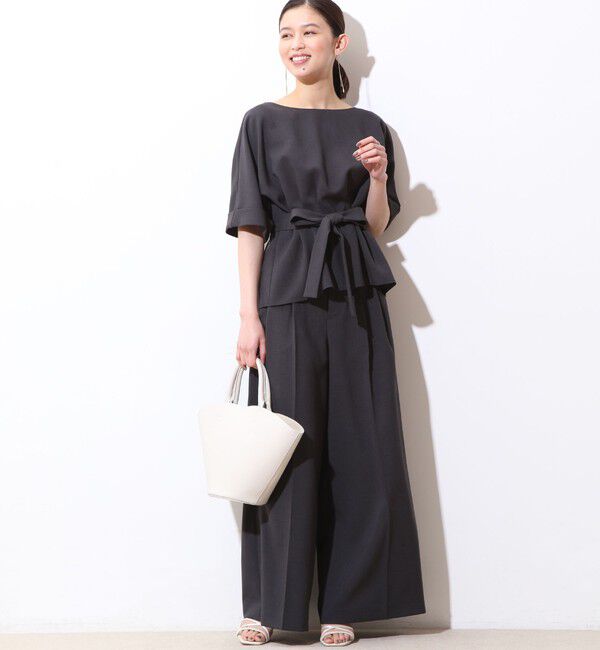  「麻調タックペプラムブラウス(セットアップ対応可）」|シャツ・ブラウス|