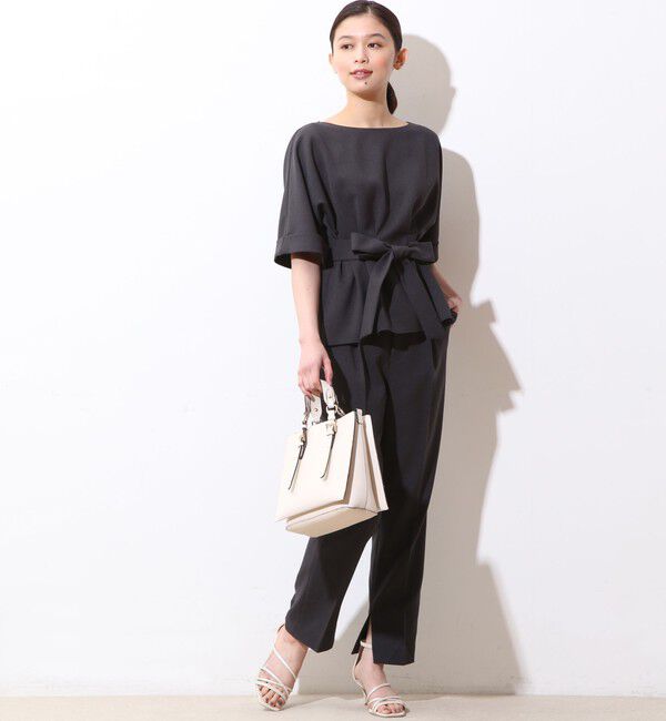  「麻調タックペプラムブラウス(セットアップ対応可）」|シャツ・ブラウス|