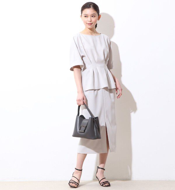  「麻調タックペプラムブラウス(セットアップ対応可）」|シャツ・ブラウス|