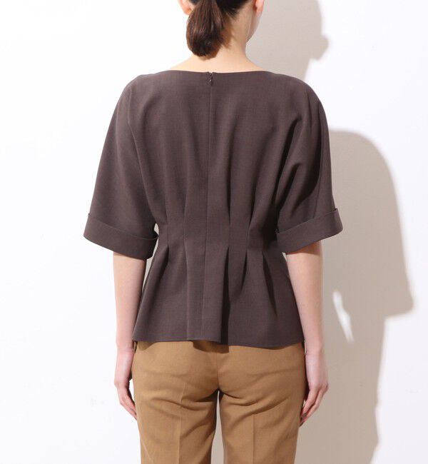  「麻調タックペプラムブラウス(セットアップ対応可）」|シャツ・ブラウス|