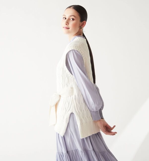 TIARA「ケーブルリボンニット」|ニット・セーター|