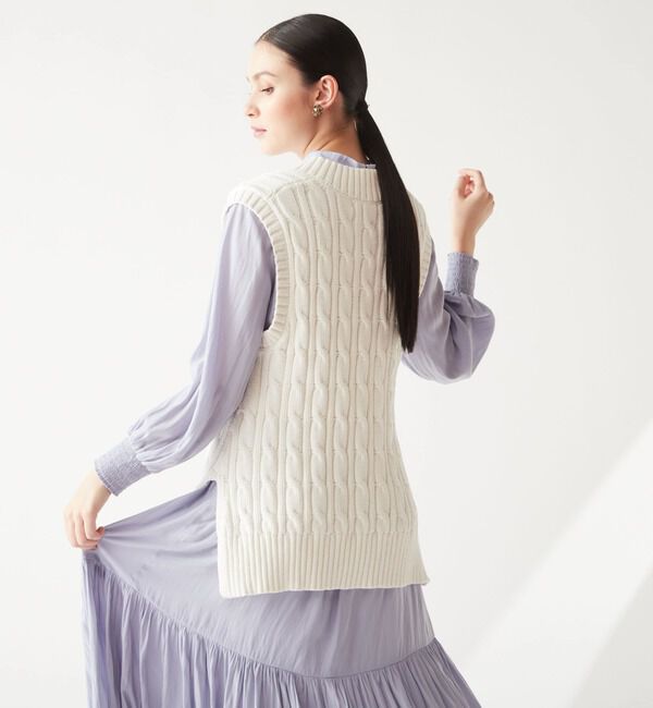 TIARA「ケーブルリボンニット」|ニット・セーター|