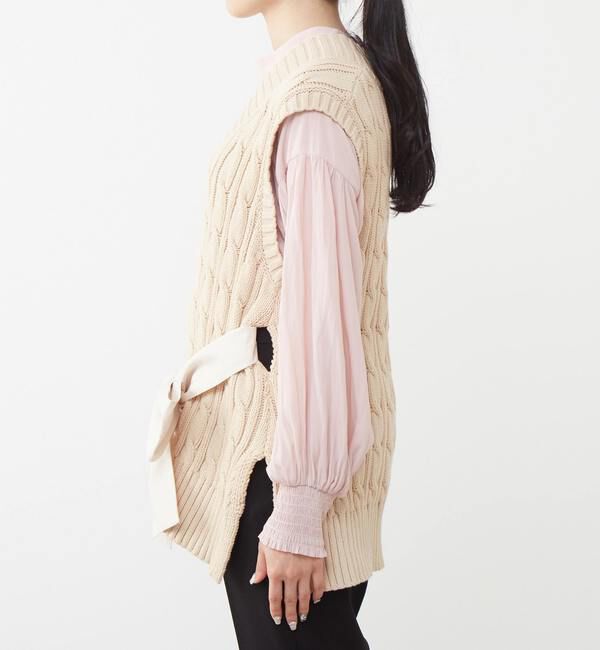 TIARA「ケーブルリボンニット」|ニット・セーター|