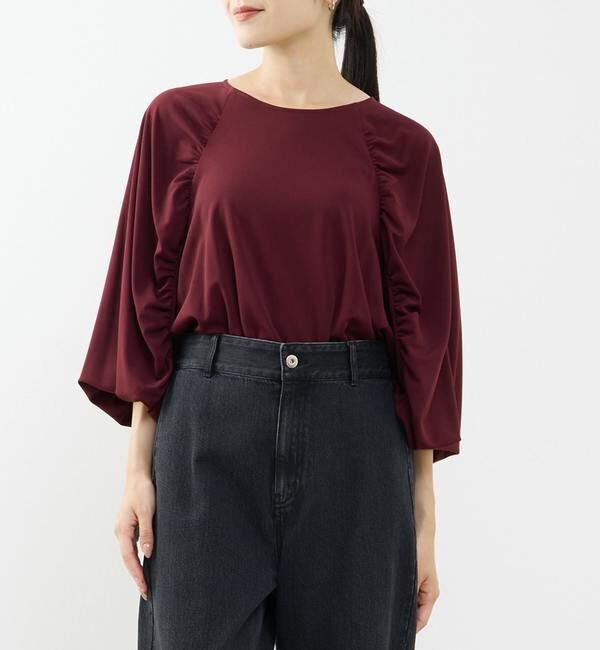 TIARA「ギャザードルマンブラウス」|シャツ・ブラウス|ボルドー
