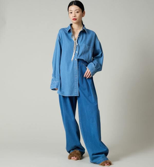 Liesse「タックデニムカービィパンツ」|デニム|